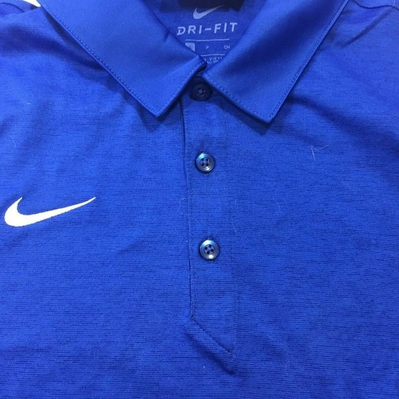 Nike Mens Dri Fit Blue Short Sleeve Polo Shirt Sport Golf Small - Picture 8 of 9
